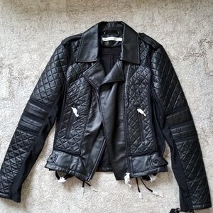 Black Moto Jacket - Blanc Noir - Size L
